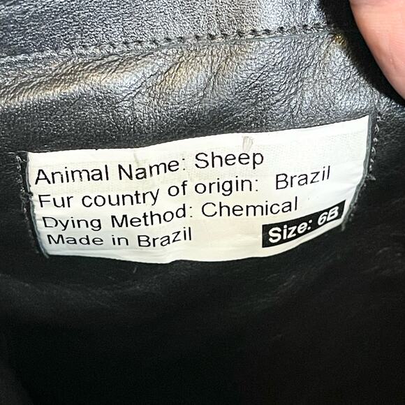 Ivy Kirzhner New York Black Leather Sheep Fur Buckle Studded Booties Size 6B - Picture 12 of 12